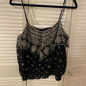 American Eagle Boho Black Prairie Tank